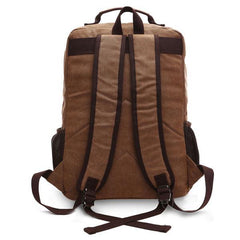 Men Canvas Big Capacity Travel Zipper Multifunctional Shoulders Bag Backpack