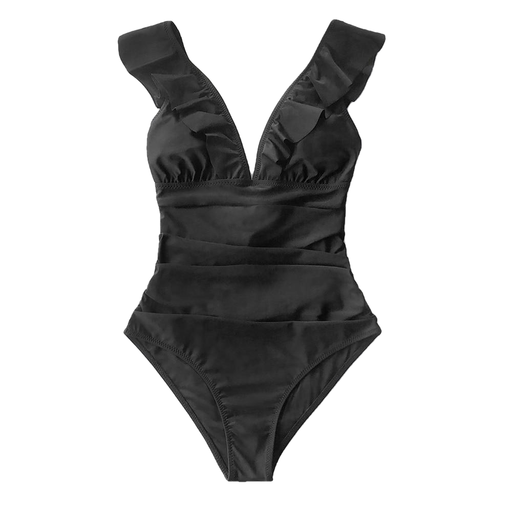 Sexy Women's Ruffled Lace-up Monokini Swimsuit One Piece