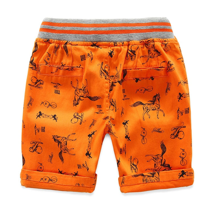 Cartoon Printed Horse Summer Shorts For Unisex Kids - Sheseelady