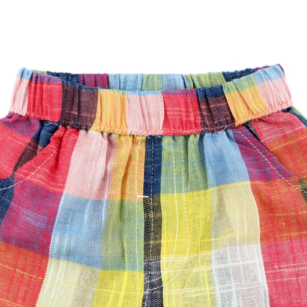 Colorful Plaid Baby Boy Shorts Rainbow Designer Kids Pants For Boys Summer Casual Boys Pants Children Clothing Short Garcon - Sheseelady