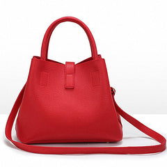 Vintage Trendy Ladies' Zippered Soft Leather Trapeze Handbags