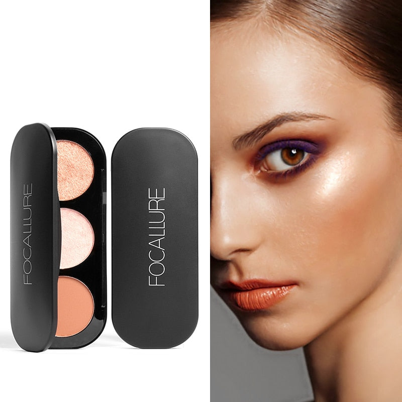 New Arrivel 3 Colors Palette Face Matte Highlighter Powder