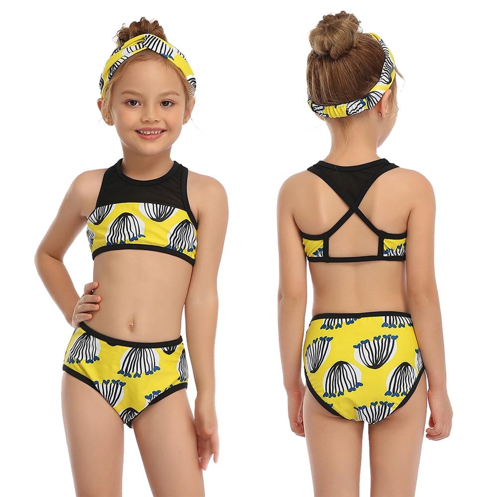 Sporty Style Skin-friendly Swimsuit For Girls Two-piece