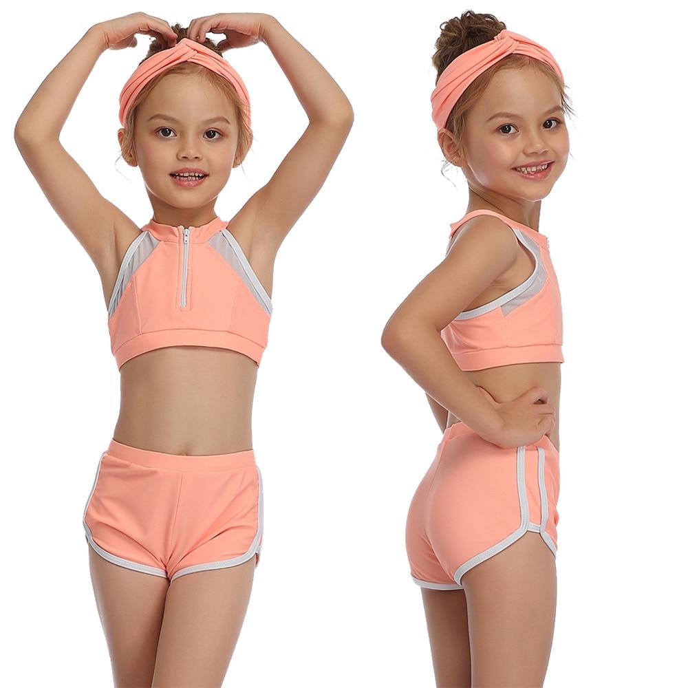Sporty Style Skin-friendly Swimsuit For Girls Two-piece