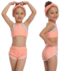 Sporty Style Skin-friendly Swimsuit For Girls Two-piece