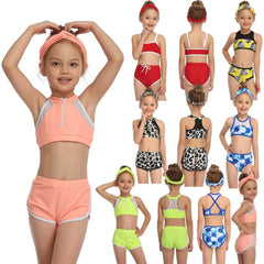 Sporty Style Skin-friendly Swimsuit For Girls Two-piece