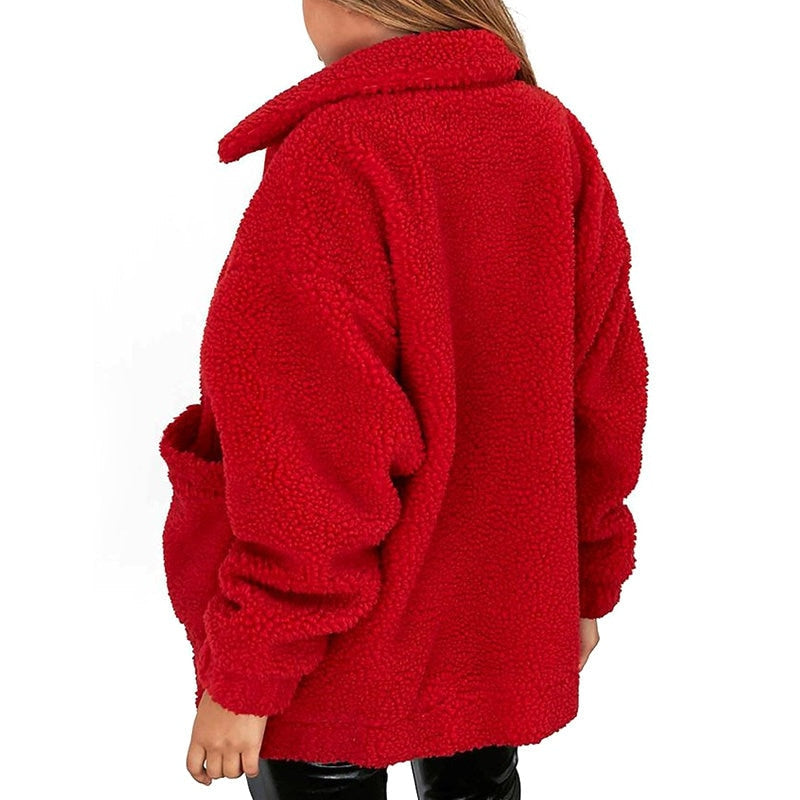 Elegant Faux Fur Coat Women Autumn Winter Warm Soft Zipper Fur Jacket Female Plush Overcoat Casual Outerwear - Sheseelady