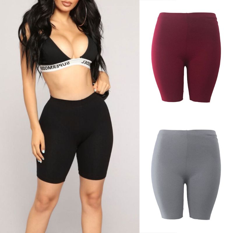 Fashion New Lady Women'S Casual Fitness Half High Waist Quick Dry Skinny Bike Shorts 3 Colors High Quality - Sheseelady