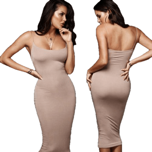 Fashion Women Bodycon Slim Short Midi Dress - Sheseelady