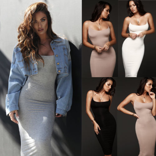 Fashion Women Bodycon Slim Short Midi Dress - Sheseelady