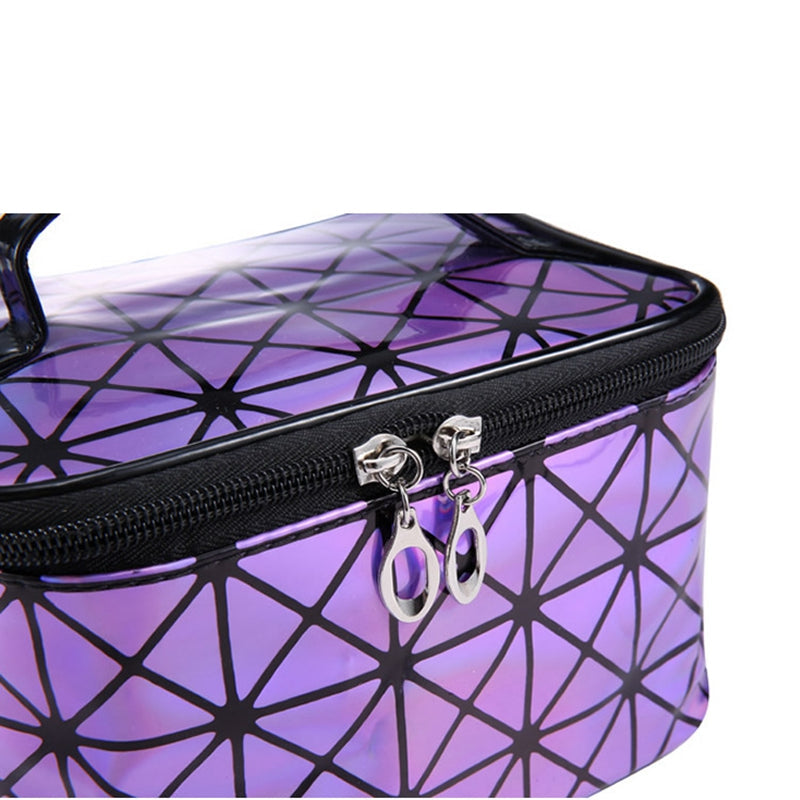 Functional Cosmetic Bag Women Fashion Pu Leather Travel Make Up Necessaries Organizer Zipper Makeup Case Pouch Toiletry Kit Bag - Sheseelady