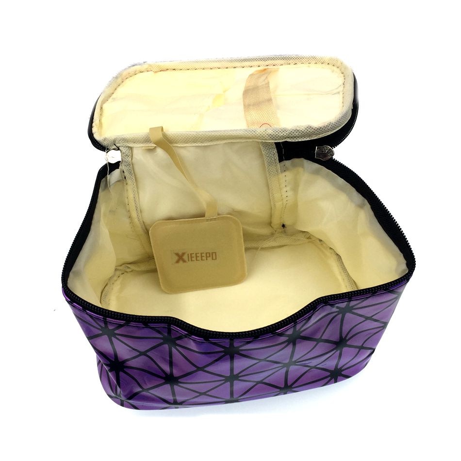 Functional Cosmetic Bag Women Fashion Pu Leather Travel Make Up Necessaries Organizer Zipper Makeup Case Pouch Toiletry Kit Bag - Sheseelady