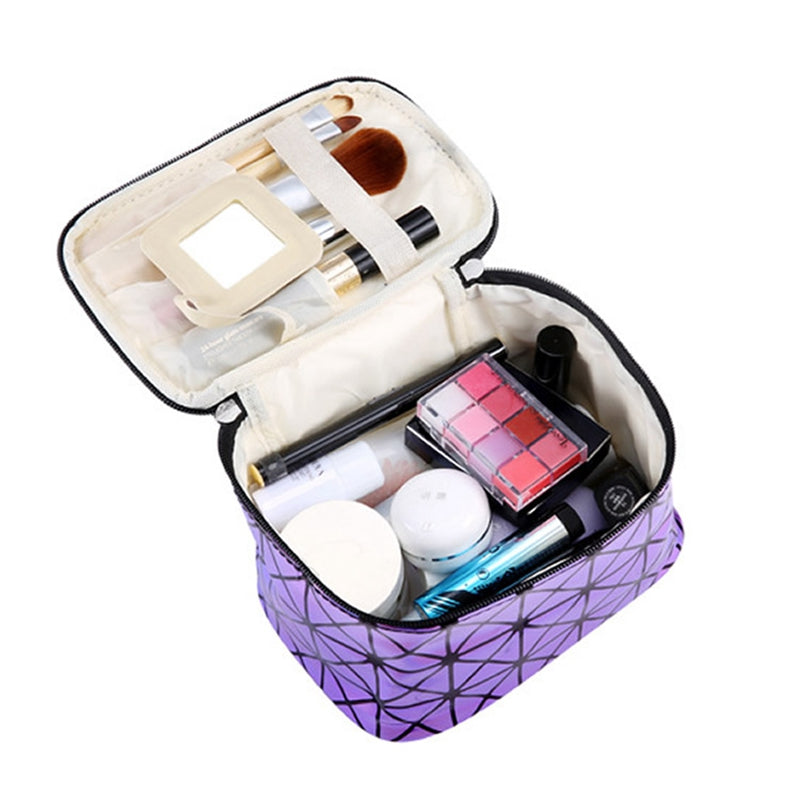 Functional Cosmetic Bag Women Fashion Pu Leather Travel Make Up Necessaries Organizer Zipper Makeup Case Pouch Toiletry Kit Bag - Sheseelady