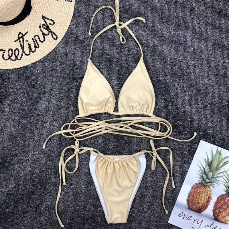 Sexy Ladies' Lace-up Thong Brazilian Bikini