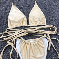 Sexy Ladies' Lace-up Thong Brazilian Bikini