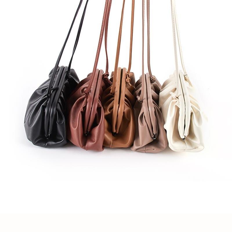 Dumpling Shape Women's Casual Soft Leather Shoulder Bags