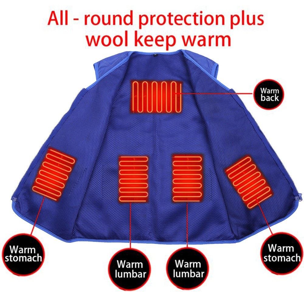 Unisex Heated Vest with Rechargeable Intelligent Thermostat, Waterproof, Washable, Auto-Regulating for Winter