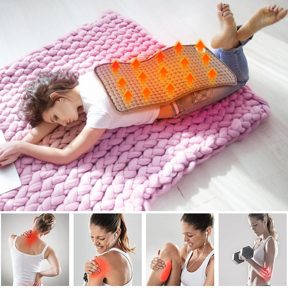 Heating Pad for Back Pain Cramp Relief 11.8x23.6 Inch Electric Shoulder Neck 10 Temp Levels
