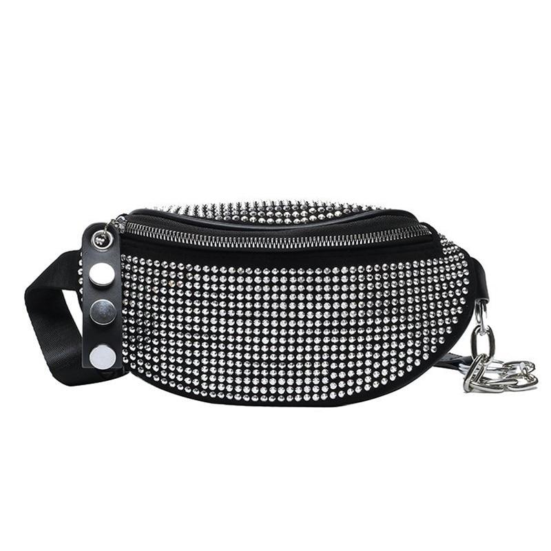 Fashionable Casual Women's Rhinestone Waist Pack