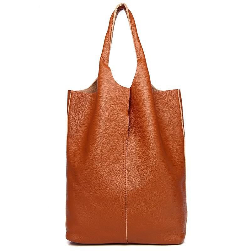 Luxury Casual Women's Soft Genuine Leather Tote Bags