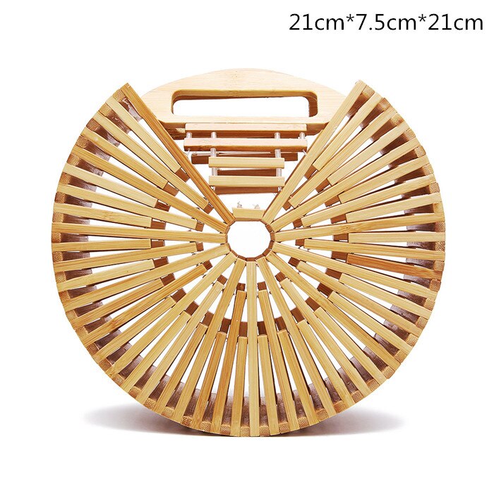 new Women's bamboo handbag Bohemia holiday beach bag Women's hollow woven rattan bag