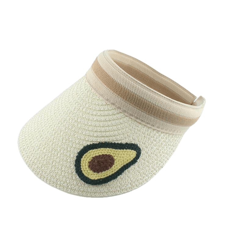 Children Cartoon Straw Hat Summer Hat For Kids Boys Girls Fruit Embroidery Sun Visor Hat Baby UV Protection Beach Hat