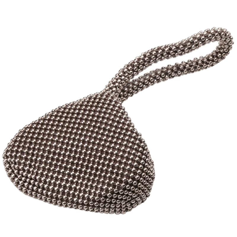 Trendy Women's Rhinestone Surface Metallic Clutch Bag For Party Wedding