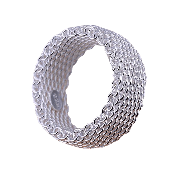 925 Jewelry Silver Plated Ring Fine Fashion Net Ring Women&Men Gift Silver Jewelry Finger Rings - Sheseelady