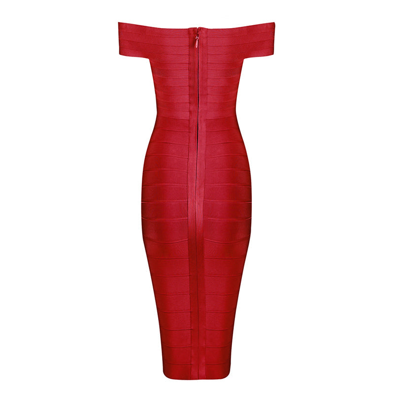 Elegant Sexy Off Shoulder Bandage Dress - Sheseelady