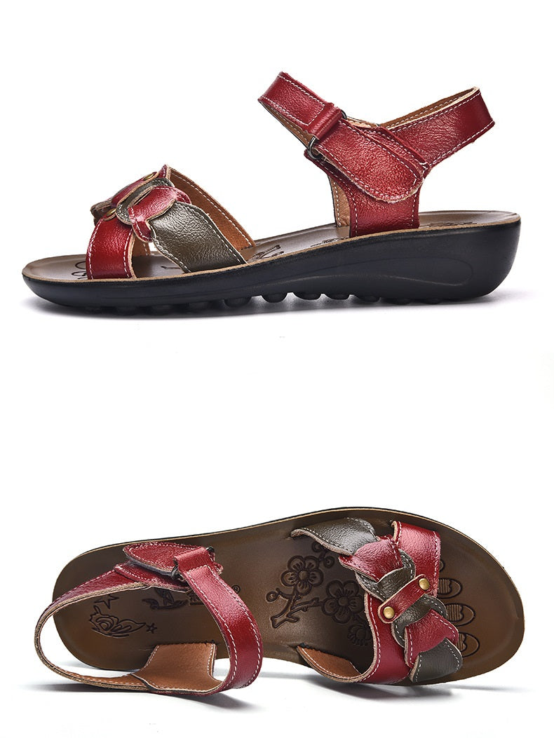 Casual Genuine Leather Sandals Women Wedge Sandals Platform Summer Shoes Ladies Sandalias Beach Shoes Chaussures Femme - Sheseelady