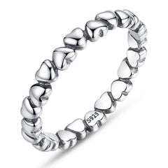 925 100% Solid Sterling Silver Forever Love Heart Finger Ring Original Jewelry Gift Global Shopping Festival - Sheseelady