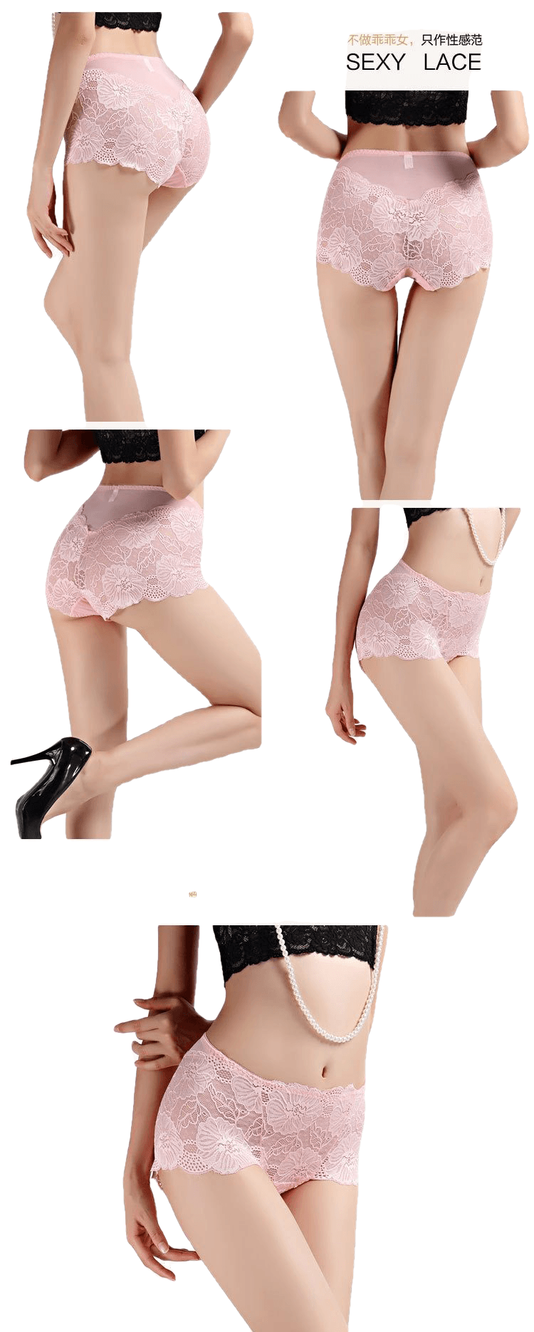 Sexy Hollow Out Floral Embroidery Lace Briefs Women With L-5Xl For Ladies