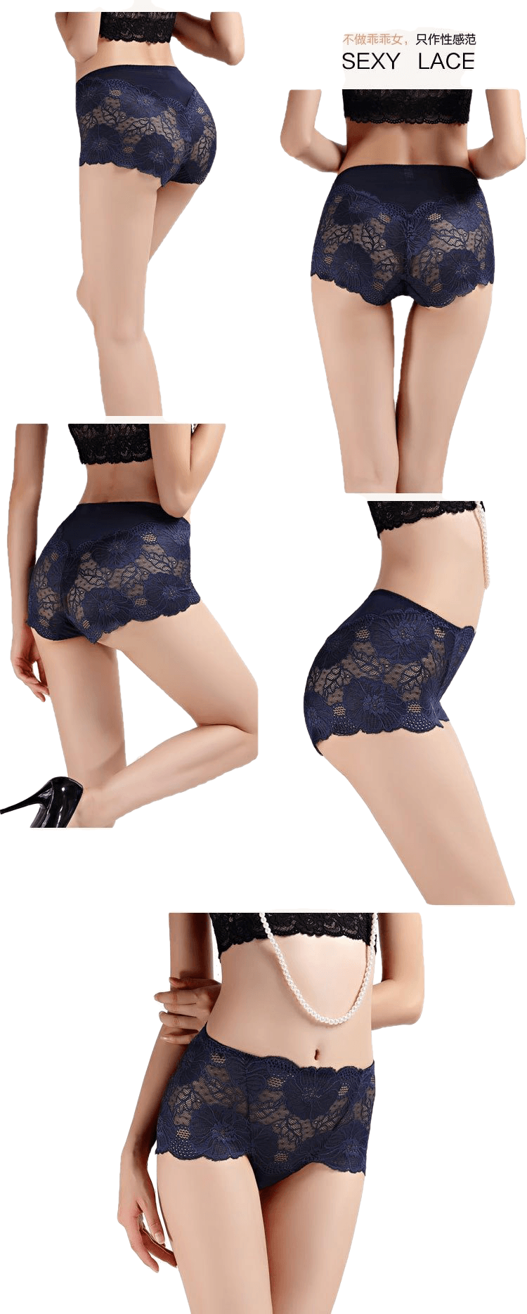 Sexy Hollow Out Floral Embroidery Lace Briefs Women With L-5Xl For Ladies