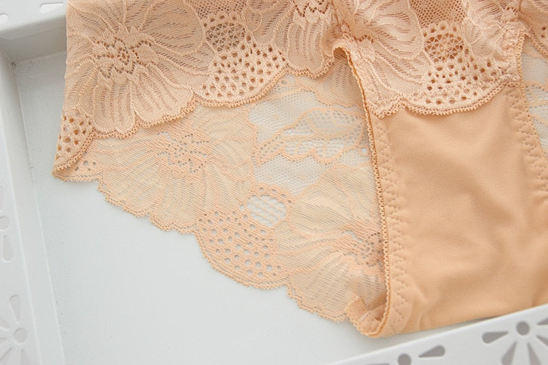 Sexy Hollow Out Floral Embroidery Lace Briefs Women With L-5Xl For Ladies