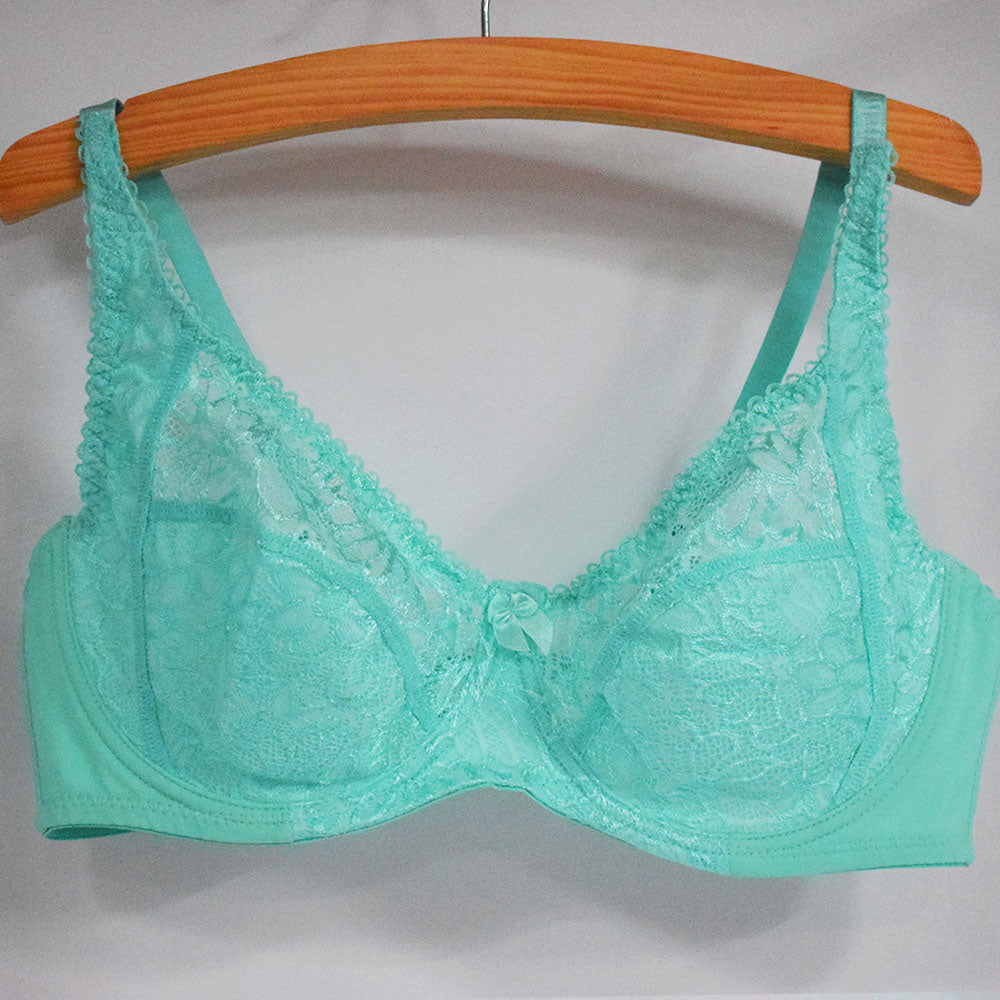 Lager Bosom Lace Perspective Bra For Womens Sexy Lingerie Underwire Embroidery Floral Bralette Plus Size Brassiere Top - Sheseelady