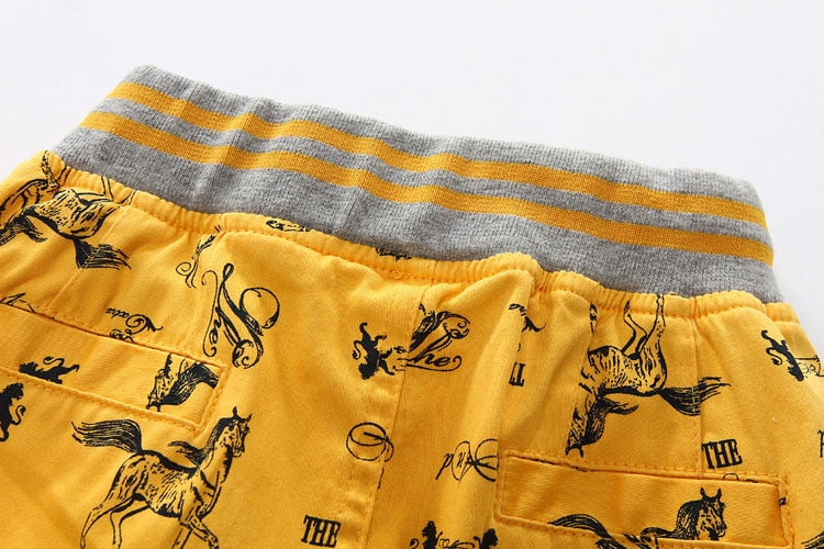 Cartoon Printed Horse Summer Shorts For Unisex Kids - Sheseelady