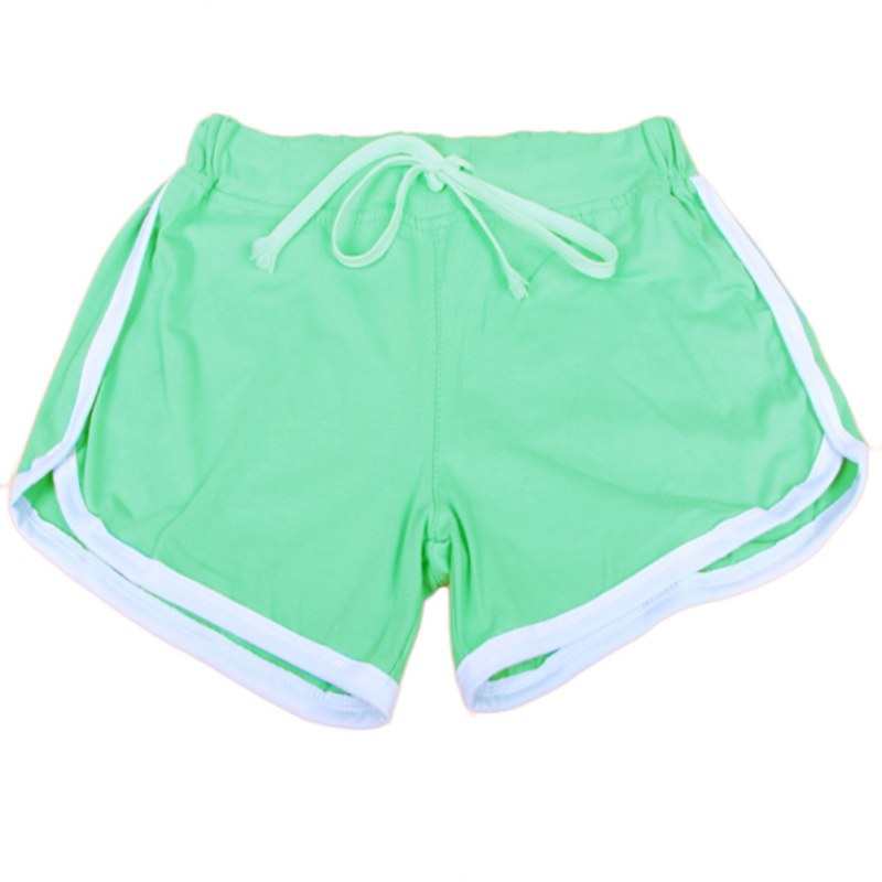 Esportes Fast Drying Drawstring Women Shorts Casual Anti Emptied Cotton Contrast Elastic Waist Correndo Short Pants - Sheseelady