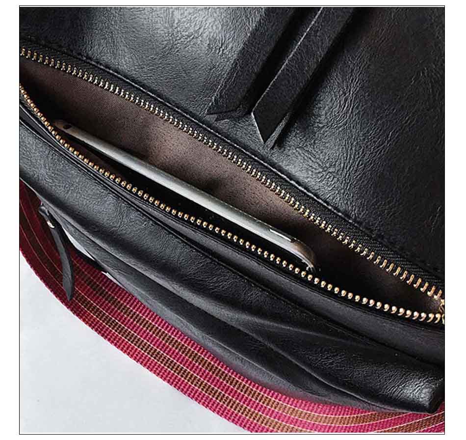 High Quality Pu Leather Rucksack Backpack With Silt Pocket - Sheseelady