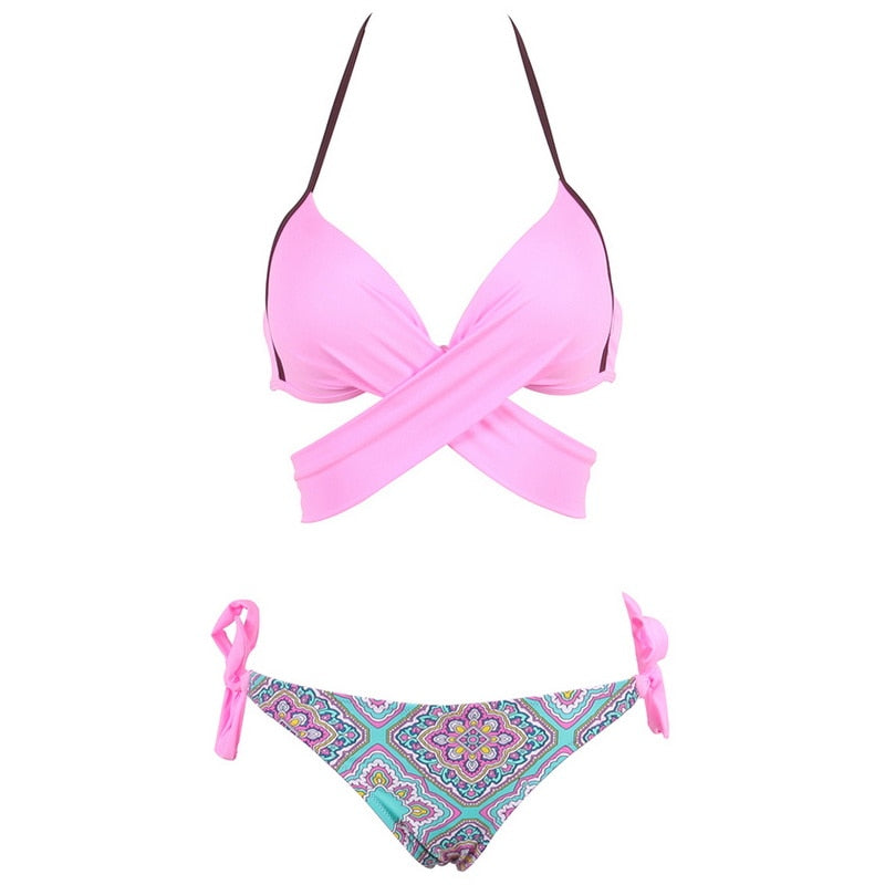 Halter Bandage Bathing Suits Sexy Beachwear Bikini - Sheseelady
