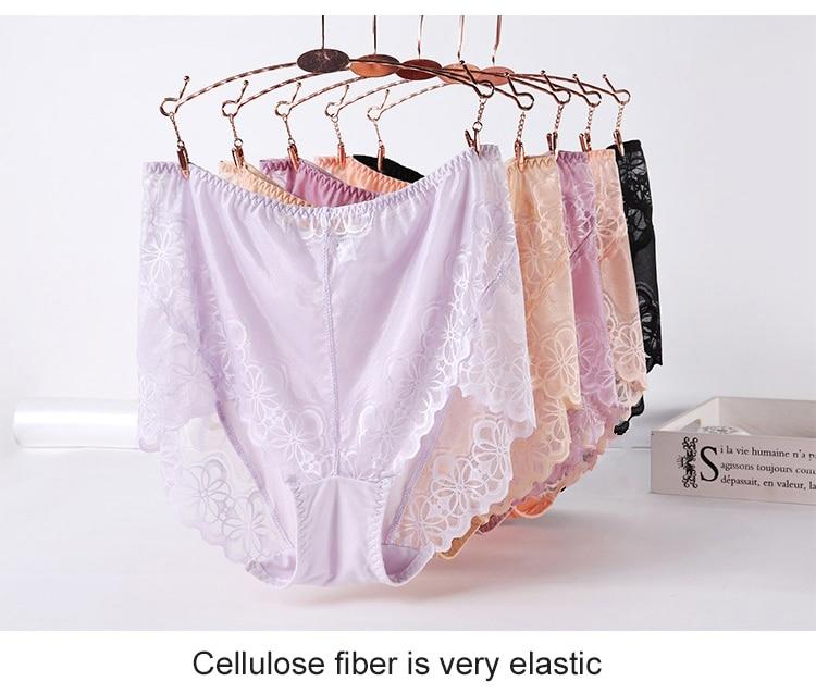 Large Size High Waist Panties For Women Underwear Ladies Big Size Briefs Plus Size Transparent Sexy Lace Panties Female 5Xl 6Xl - Sheseelady