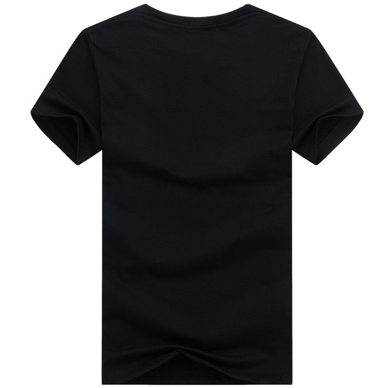 3D Wolf Head Man Round Collar Short Sleeve T-Shirt - Sheseelady