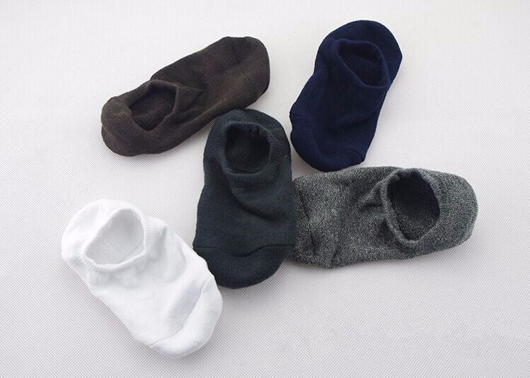 6Pcs=3Pairs/Lot Invisible Towel Style Cotton Socks Stripe Boat Anti Slip, High Qualtiy New Big Size For Men'S - Sheseelady