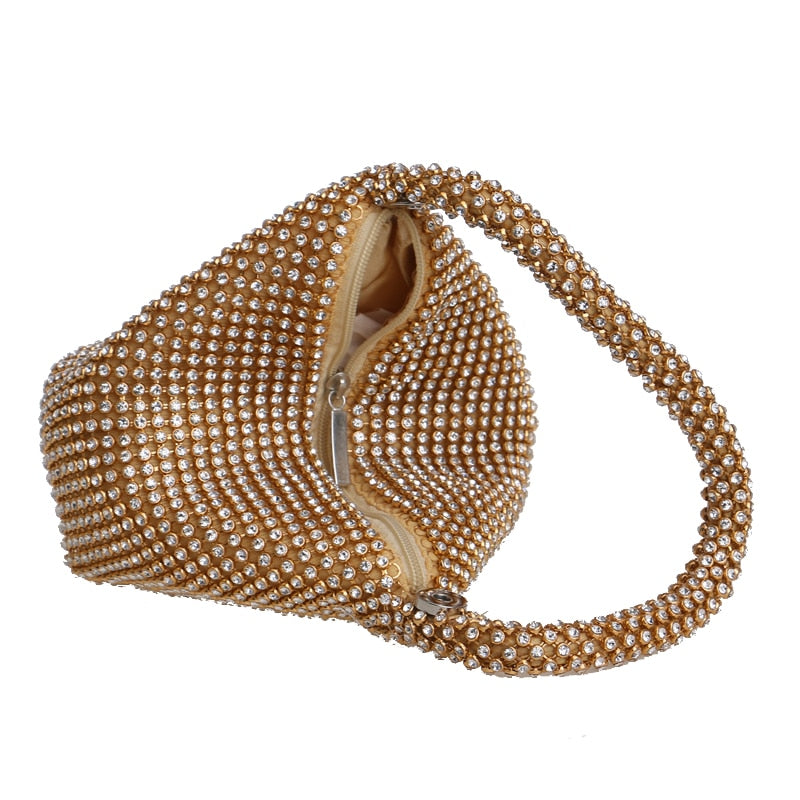 Fully Diamonds Cover Polyester Zipper Bag For New Year Gift - Sheseelady