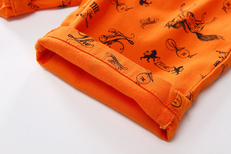Cartoon Printed Horse Summer Shorts For Unisex Kids - Sheseelady