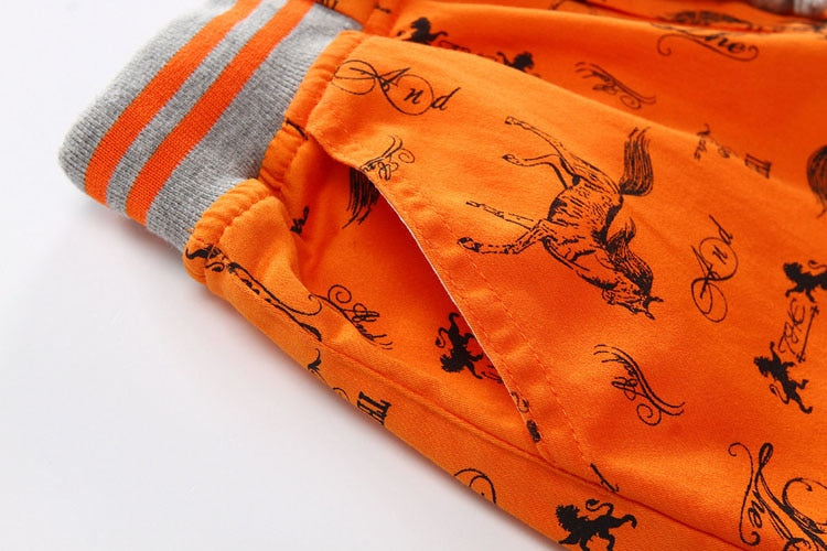 Cartoon Printed Horse Summer Shorts For Unisex Kids - Sheseelady