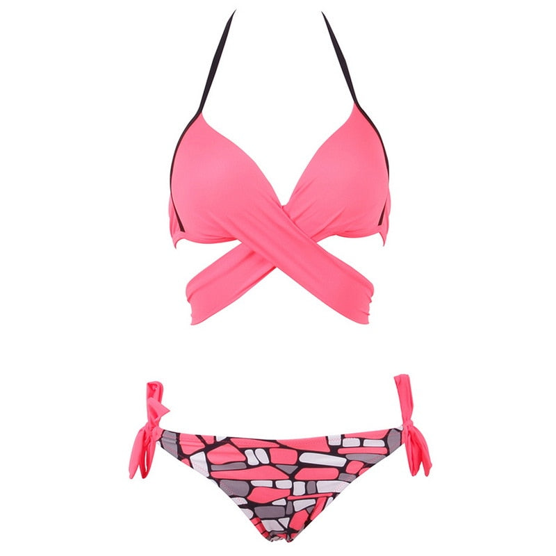 Halter Bandage Bathing Suits Sexy Beachwear Bikini - Sheseelady