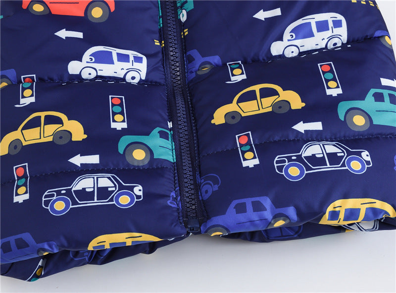 Cheaper Autumn Winter Warm Kids Vests For Boys Cartoon Rainbow Dinosaur Outerwear Sleeveless Hooded Jackets Gilet Baby Boy Coats - Sheseelady