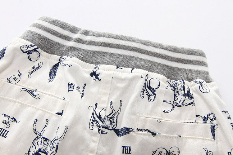 Cartoon Printed Horse Summer Shorts For Unisex Kids - Sheseelady