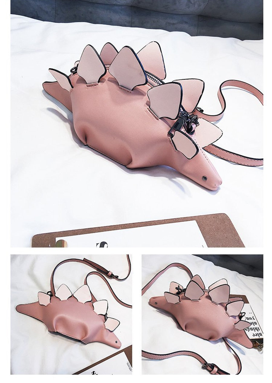 Creative Chameleon Cartoon Handbags Flap 3D Funny Dinosaur Animal Messenger Bag Panelled Shoulder Crossbody Bags Girl Gift - Sheseelady