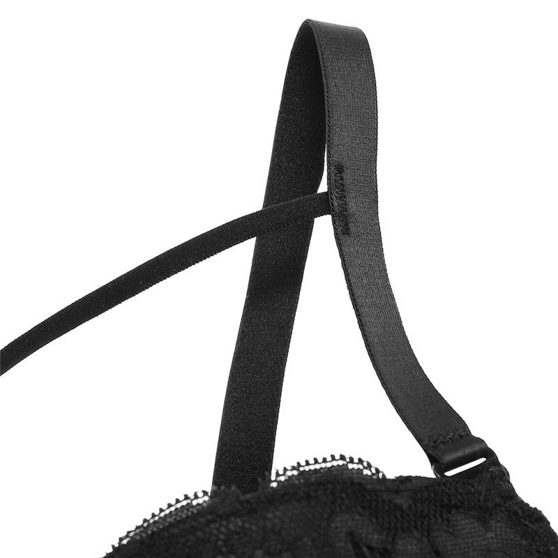 Bow Lace Bralette Brassiere Underwire Lingerie Racerback Floral Bras - Sheseelady
